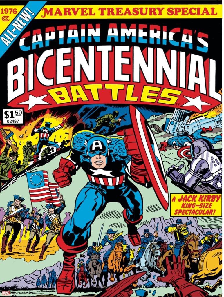 The cover of Captain America's Bicentennial Battles as originally published 