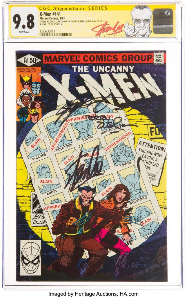 X-Men #141 Signature Series CGC NM/MT 9.8, Part one of the “Days of Future Past” storyline signed by Lee,  Claremont and Terry Austin