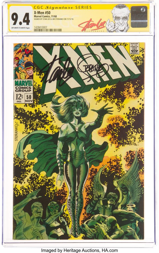 X-Men #50 Signature Series, graded CGC NM 9.4 and signed by Stan Lee and Jim Steranko