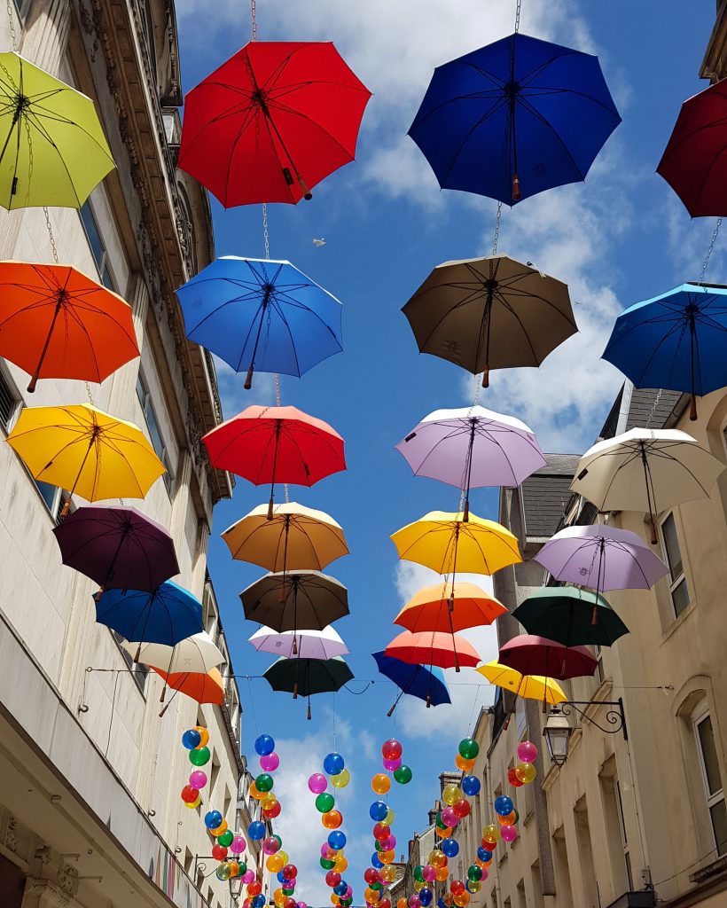 Cherbourg Street Scene 2021 - Umbrellas