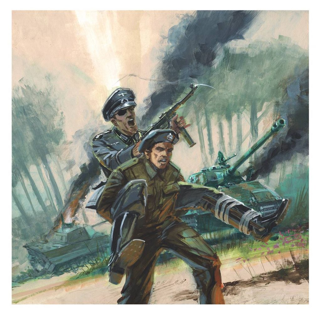 Keith Burns original art for the cover of  Commando 5448, "Die - or Walk!"