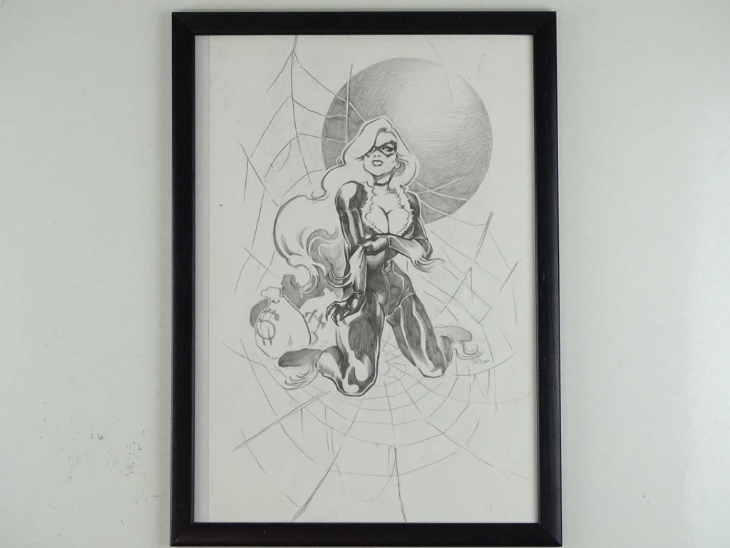 BLACK CAT - Original artwork by DaNi (Dani Strips) - Pencil & graphite drawing SIGNED & DATED 2015 by DaNi of the popular Marvel character and sometime Spider-Man partner The Black Cat (Felicia Hardy)