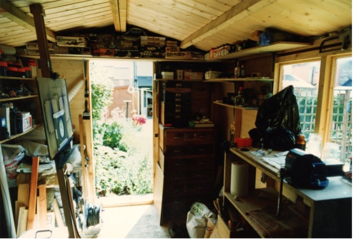 FX designer Julian Baum's studio in the 1980s - a big shed
