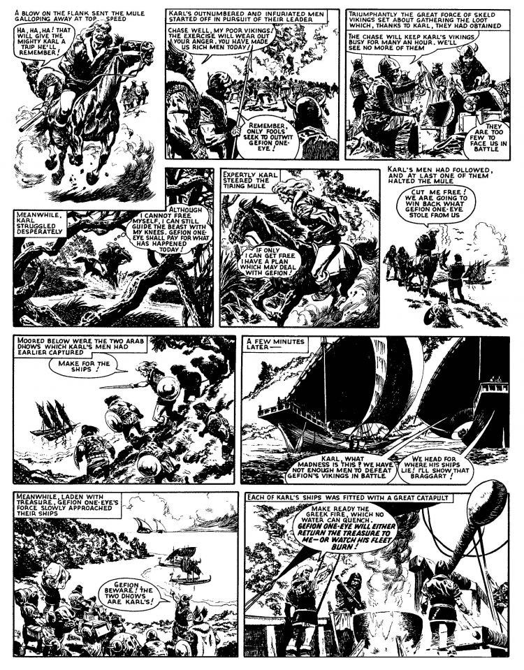 Karl the Viking - Volume Two: The Voyage of the Sea Raiders - Sample Art by Don Lawrence