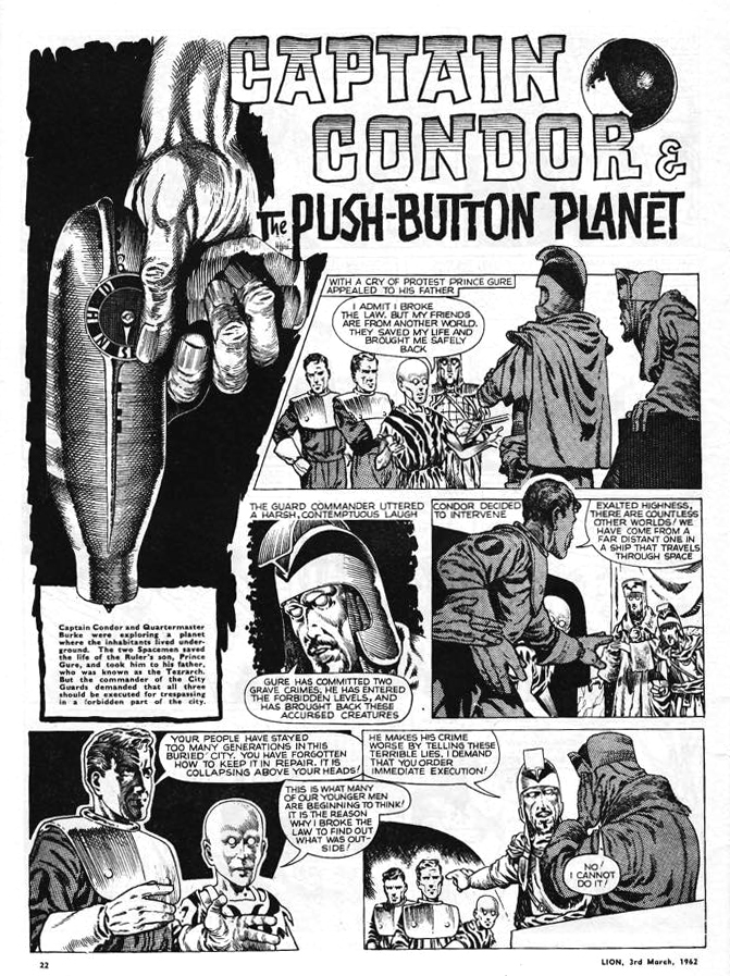 The opening page of the Captain Condor episode published in Lion, cover dated 3rd March 1962. With thanks to Mal Earl