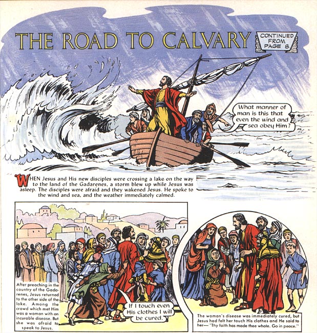 A page from "The Road to Calvary", drawn by Dudley D. Watkins, featured in the 1969 Sparky Annual © DC Thomson