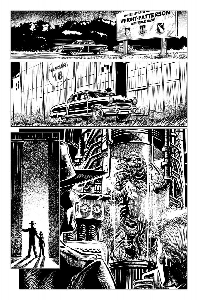 "Aliens Among Us" - Art for Stormking Comics "John Carpenter's HalloweeNight" by Luis Guaragna