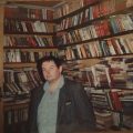 Terrance Dicks in 1993, at his home in Hampstead in his ‘Doctor Who ‘ book library. Photo copyright and courtesy Russell Cook