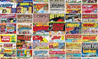 The art of the logo design for comic mastheads, scanned from my collection. All unique, all distinctive. Most of them would have been drawn by hand specifically for the publisher, not using fonts. The secret of a good logo is to stand out and be noticed across a busy shop. Most of these certainly did that! Graphic by Lew Stringer, re-used with his kind permission