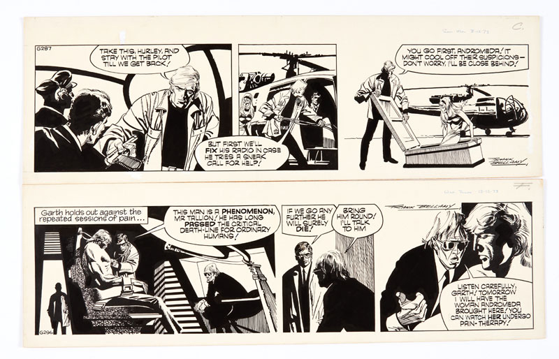 Garth - "The Wreckers" two signed original artworks (1973) by Frank Bellamy for the Daily Mirror 3/13 December 1973. Indian ink on board. 21 x 17 ins (2)