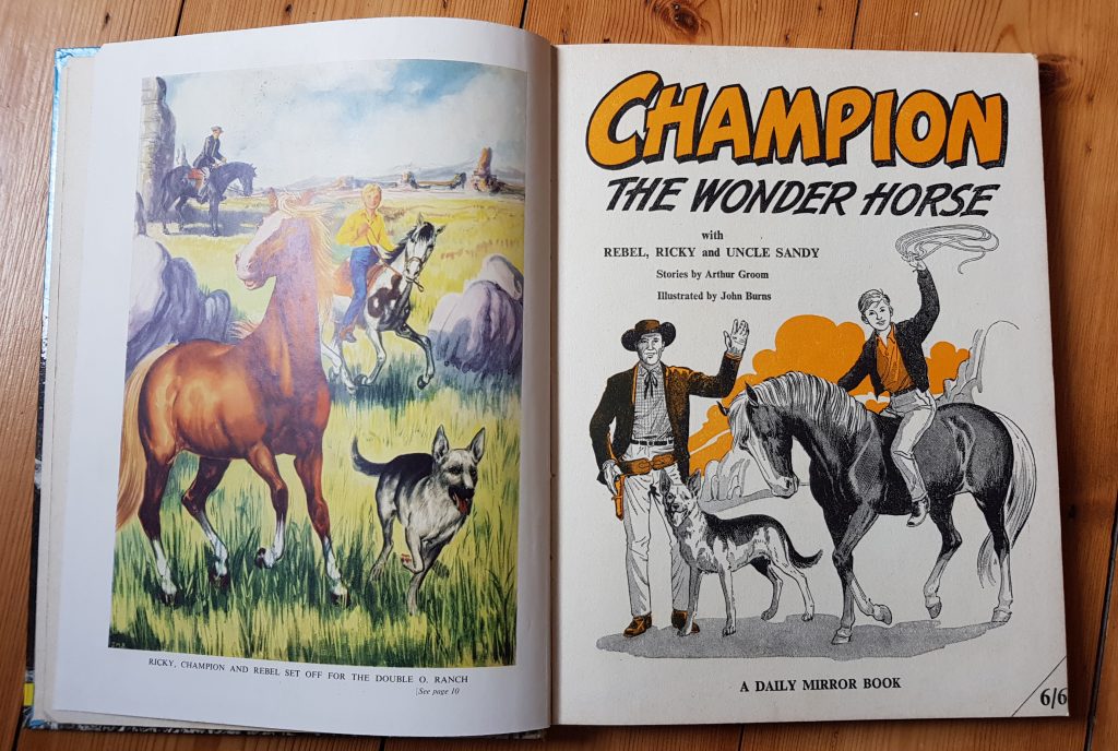 Champion the Wonder Horse Annual 1958 Frontispiece - art by John M. Burns