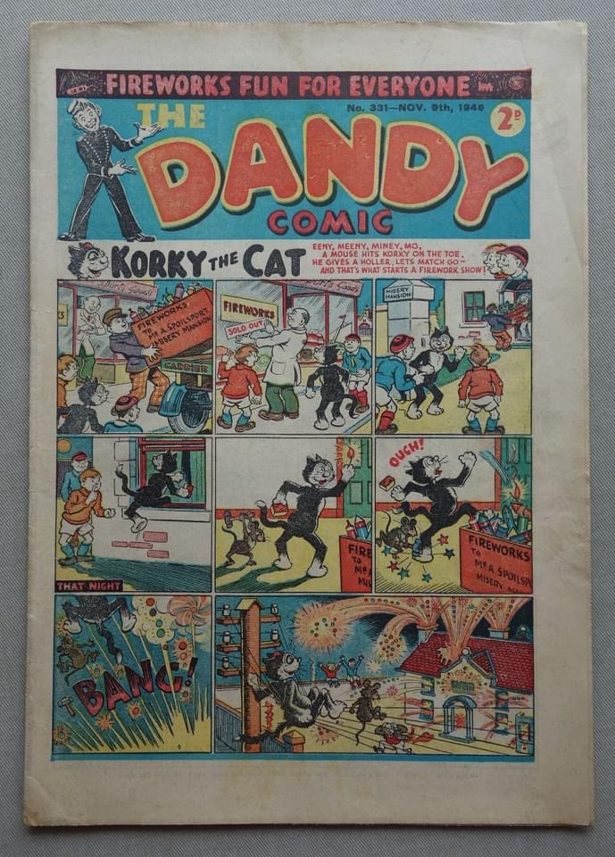 The Dandy No. 331, fireworks issue, cover dated 9th November 1946