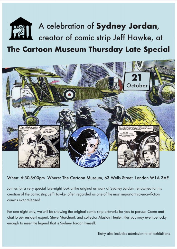 Cartoon Museum - Jeff Hawke and Sydney Jordan event - Thursday 21st October 2021 