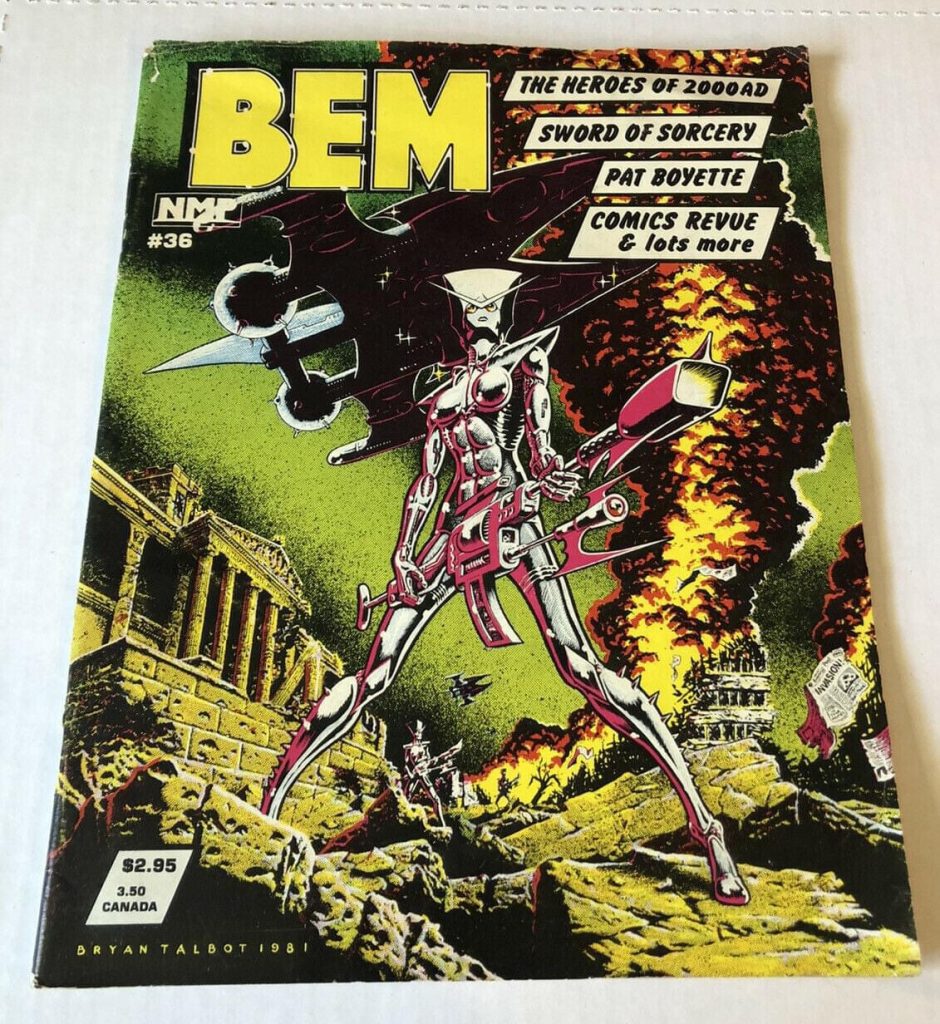 The US version of the final issue of BEM #36, cover by Bryan Talbot. With thanks to to David Roach