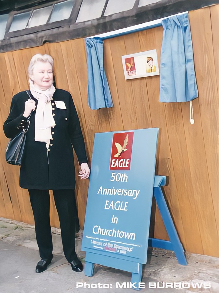 Greta in 1990, at the unveiling of the Commemorative Plaque at the Old Bakehouse in Churchtown. Photo by Mike Burrows, used here with his kind permission 