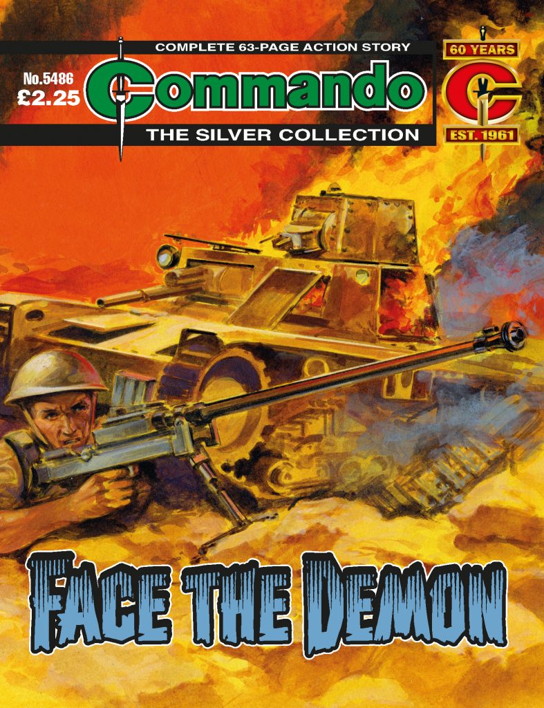 Commando 5486: Silver Collection - Face the Demon! - cover by Ron Brown