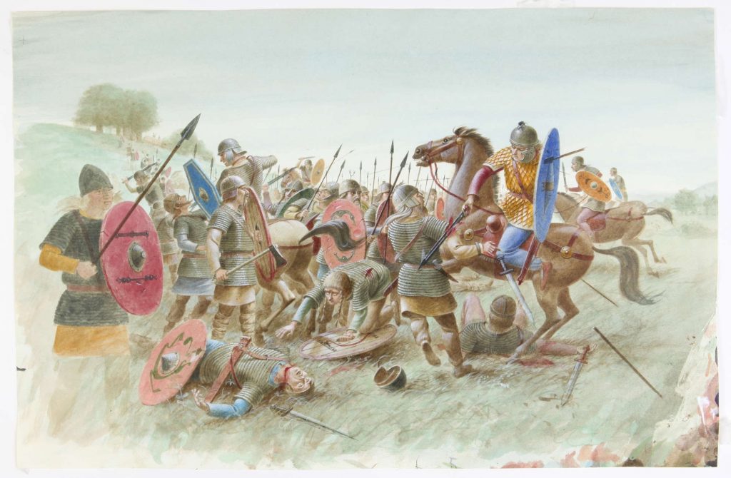 A Roman battle scene by Paul Birkbeck