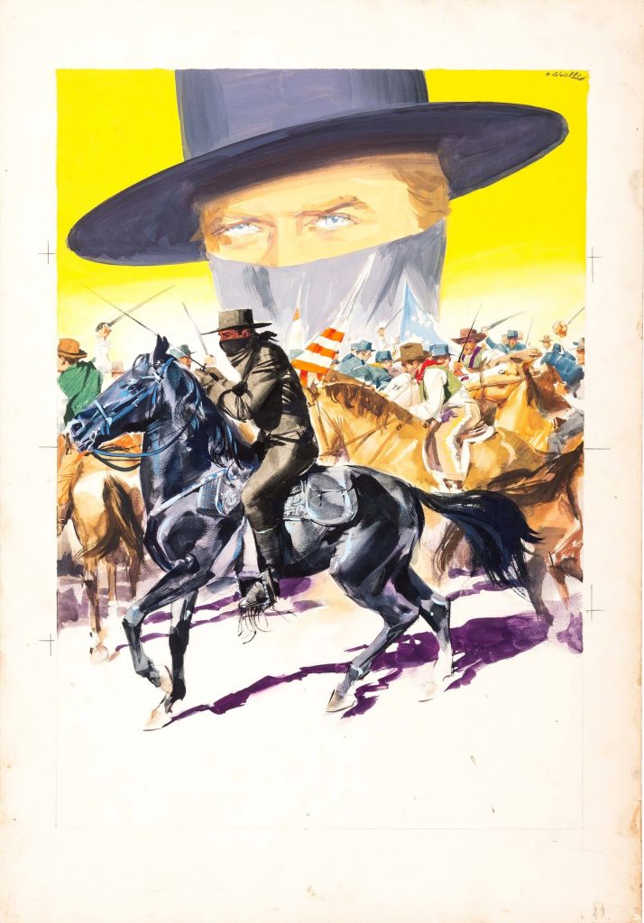 Original film poster art for the Italian-produced Zorro Il Vendicatore, or as it was known in limited release elsewhere, Zorro the Avenger