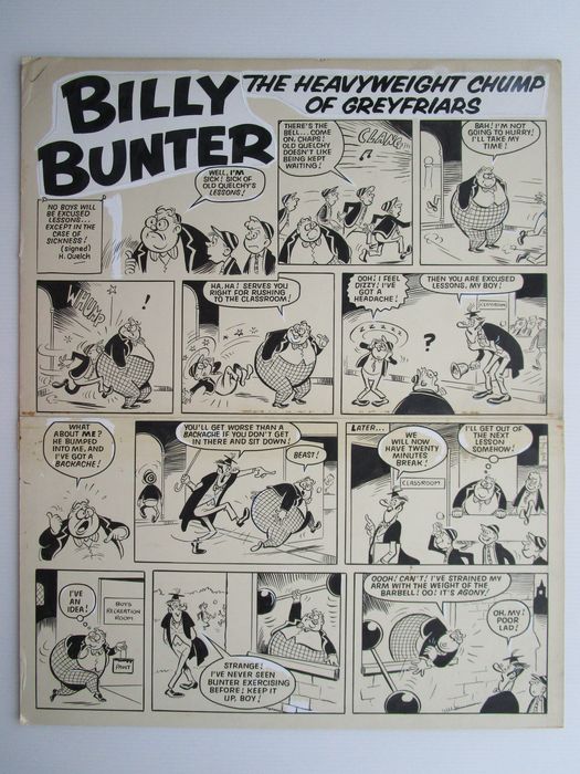 "Billy Bunter" art by Reg Parlett, first published in the issue of Valiant cover dated 5th July 1969