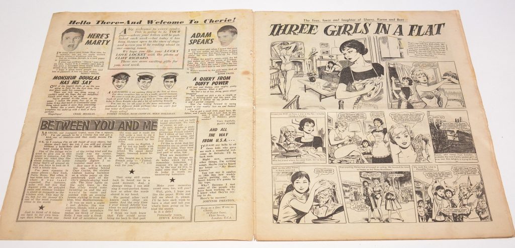 A spread from Cherie No. 1 cover dated 1st October 1960