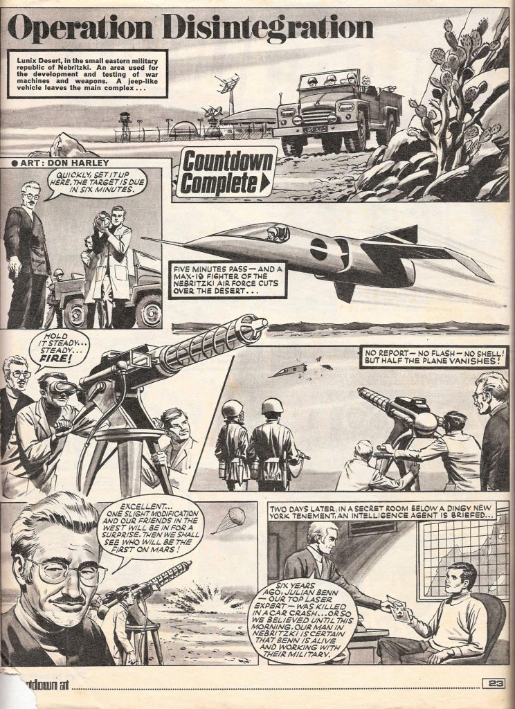 "Operation Disintegration" - art by Don Harley - Countdown No. 30, cover dated 11th September 1971