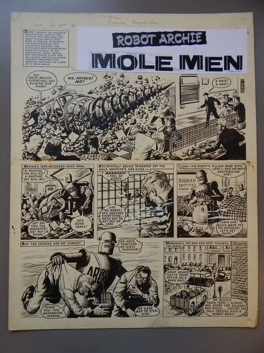 "Robot Archie and the Mole-Men" - Lion 1964 - art by Ted Kearon