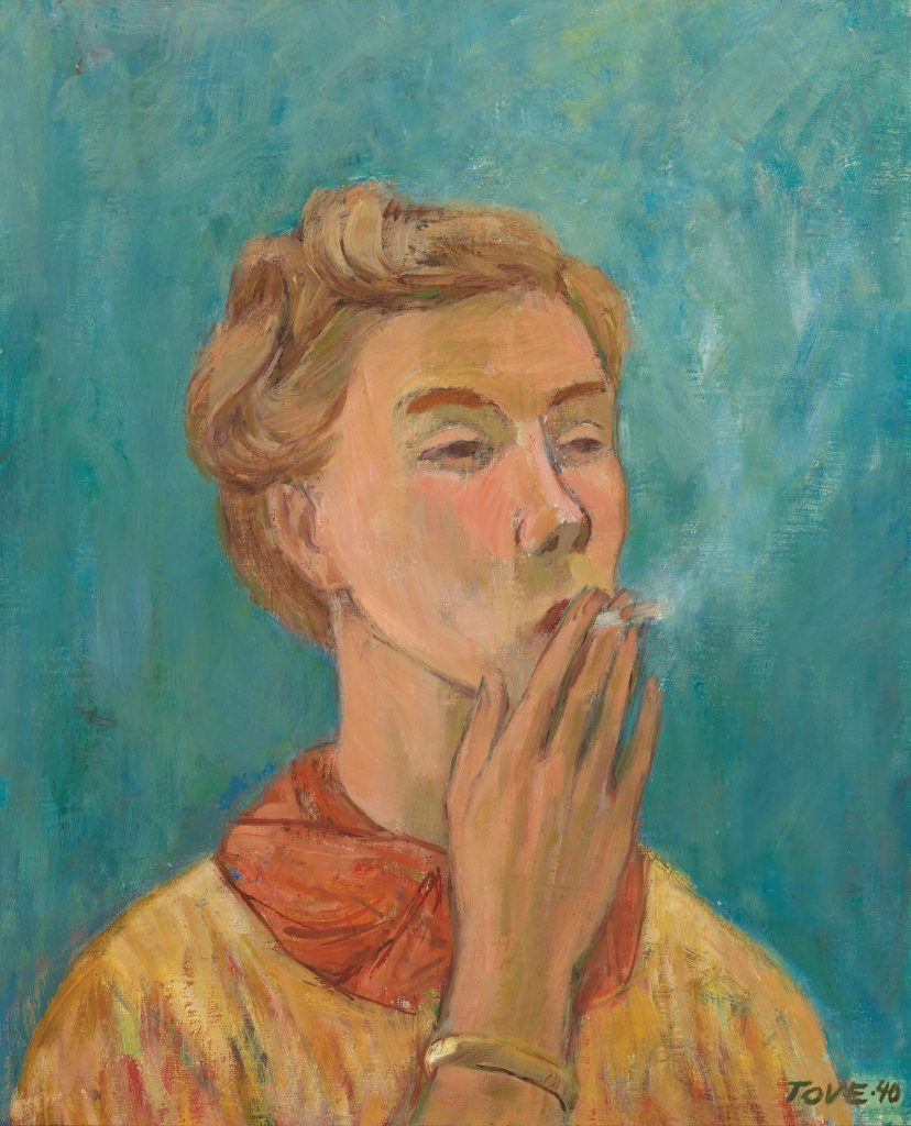 Smoking girl. Self portrait by Tove Jansson 1940