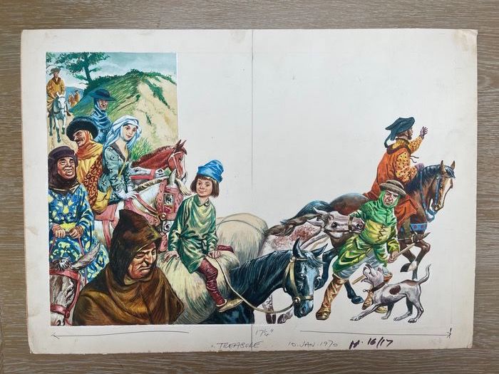 Treasure - "Royal Escort", an unsigned original watercolour by Peter Jackson 