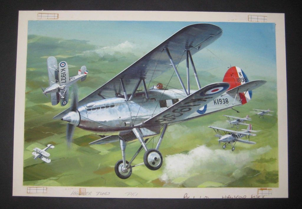 The original artwork for the Hawker Fury Matchbox kit, courtesy of Gary Maguire
