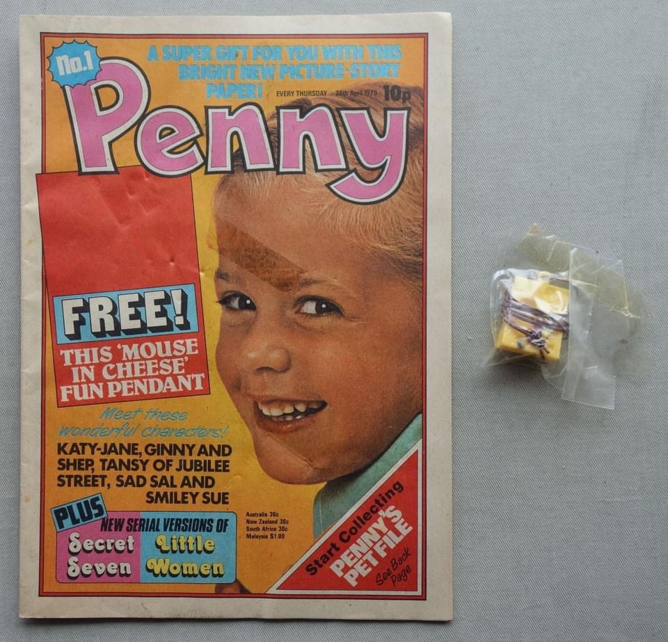 Penny No. 1 - cover dated 28th April 1979 +Free Gift Mouse in Cheese Pendant