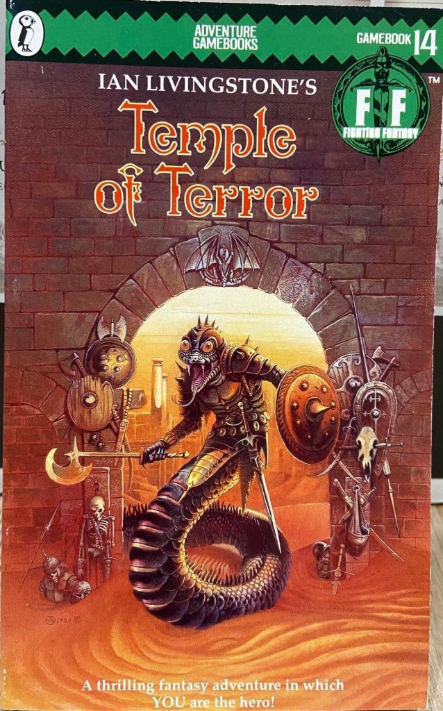 Ian Livingstone’s Temple of Terror, cover by Chris Achilléos 