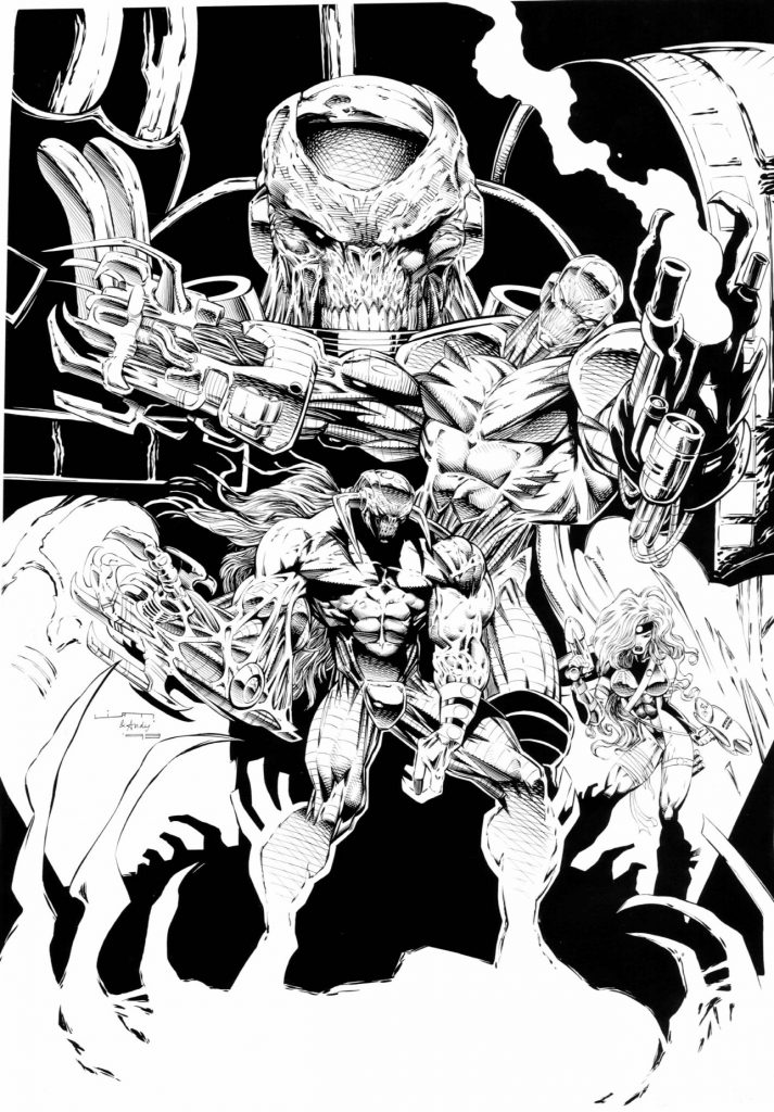 An early promotion for Death’s Head II, art by Liam Sharp, inked by Andy Lanning 