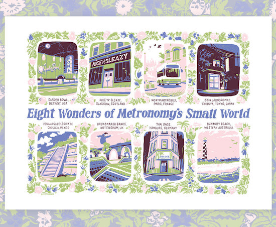 Metronomy's Small World limited edition tea towel - art by Lee O'Connor