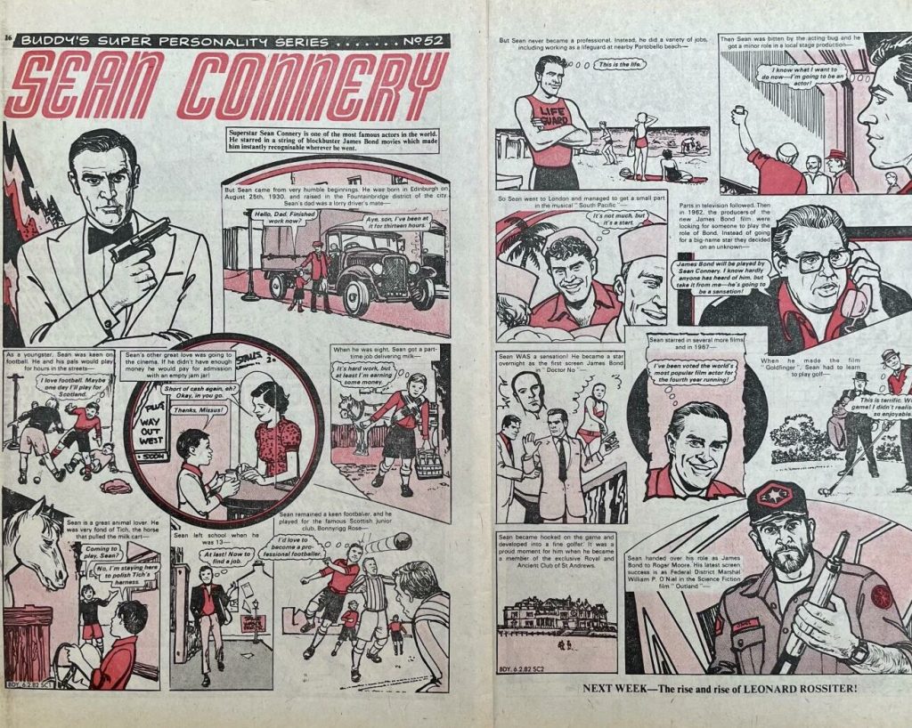 A biography comic feature for Buddy, art by Brian Delaney © DC Thomson Media