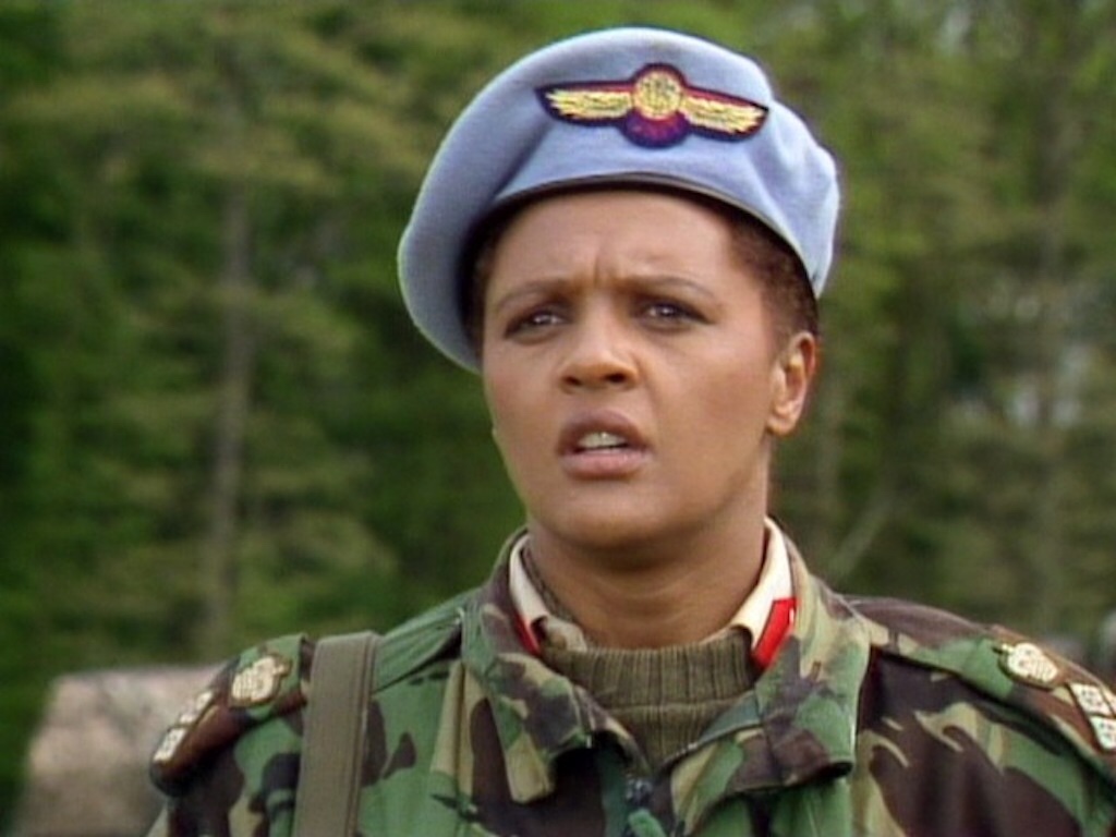 Angela Bruce as Brigadier Winifred Bambera in Doctor Who - Battlefield | Image: BBC