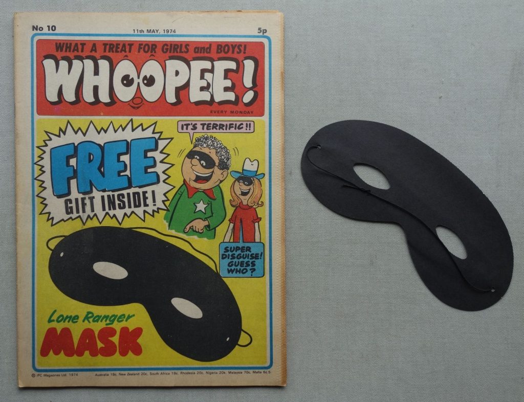 Whoopee No. 10, cover dated 11th May 1974, With Free Gift - a Lone Ranger Mask