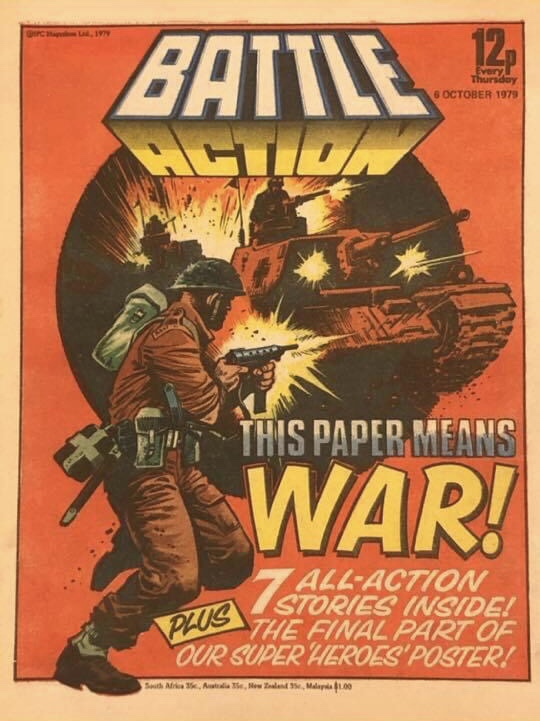 Battle Action cover dated 6th October 1979 - cover by Mike Western