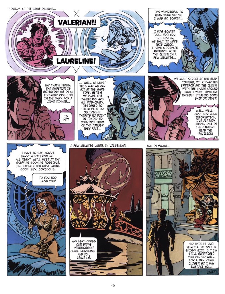 A page from the Valerian and Laureline story, World Without Stars (Le pays sans Étoile, 1972)