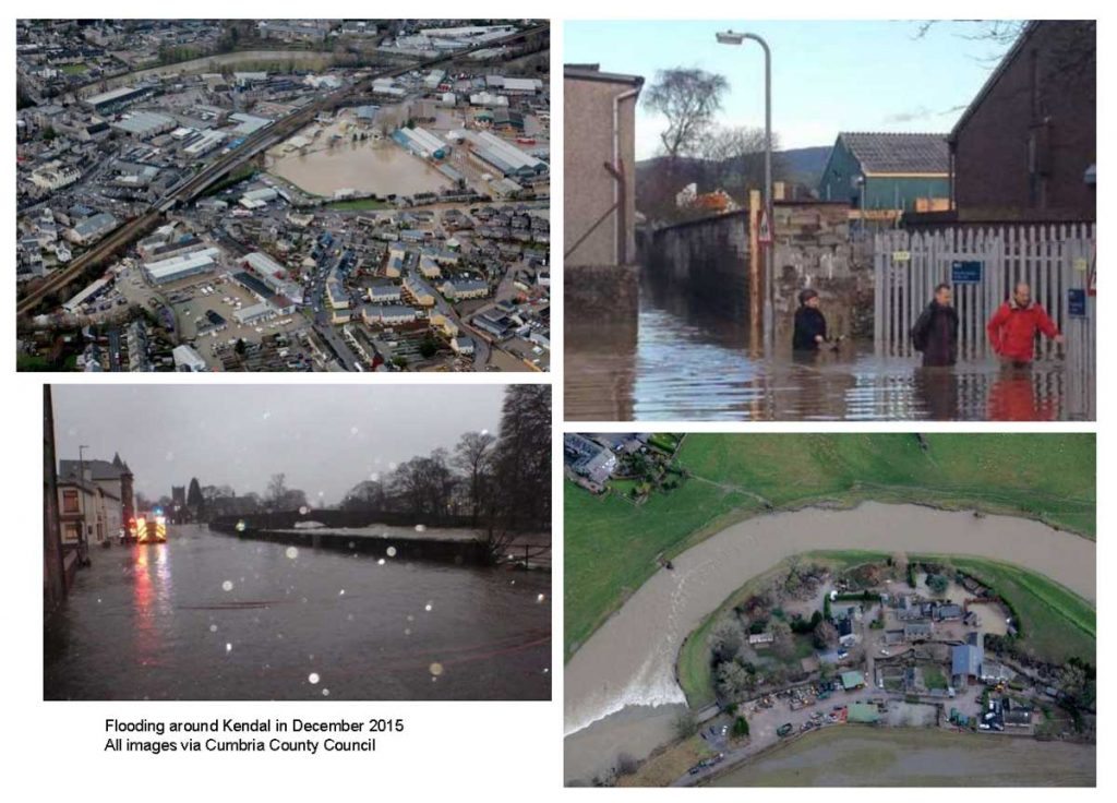 Flooing in Kendal in December 2015. Photos: Cumbria County Council