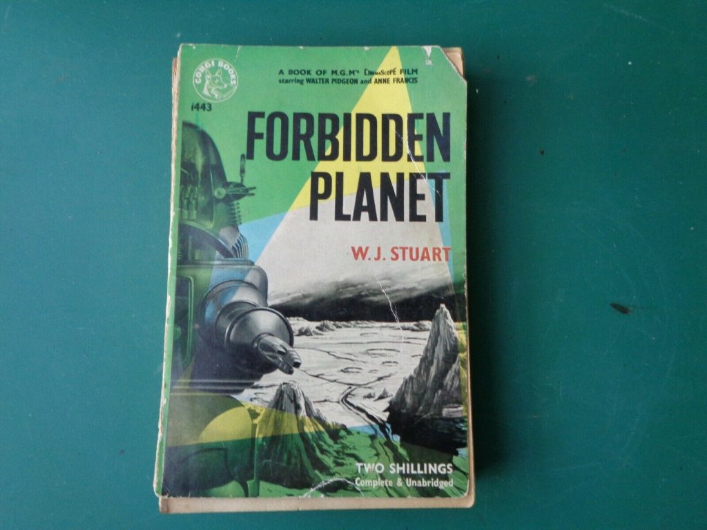 Even damaged, this paperback edition of Forbidden Planet by WJ Stuart, published by Corgi Books in 1956, fetched a tidy sum. This was the first publishing of the novel in the UK