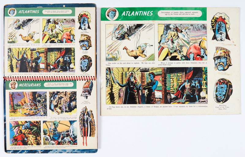 Dan Dare/Atlantines original artwork by Frank Hampson and studio artists from the Dan Dare Pop-Up Book (1953), a copy also included in this lot