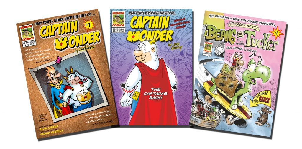 Captain Wonder and Beans and Tucker comics by John Farrelly