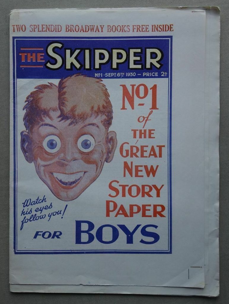 Reprint/ uncut pages version of Skipper No. 1, cover dated 6th September 1930, a 1978 reprint of this early DC Thomson title that formed part of the 1978 DC Thomson Firsts Book, published by Chimera-Posner