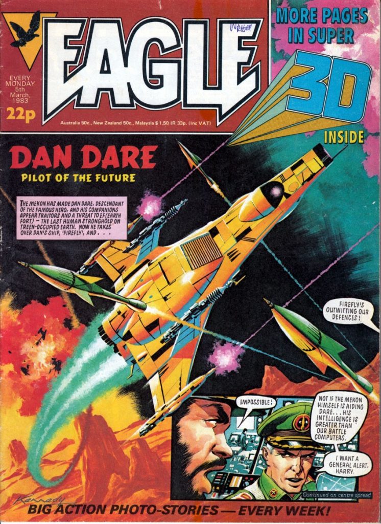 Eagle cover dated 5th March 1983 - Dan Dare by Ian Kennedy