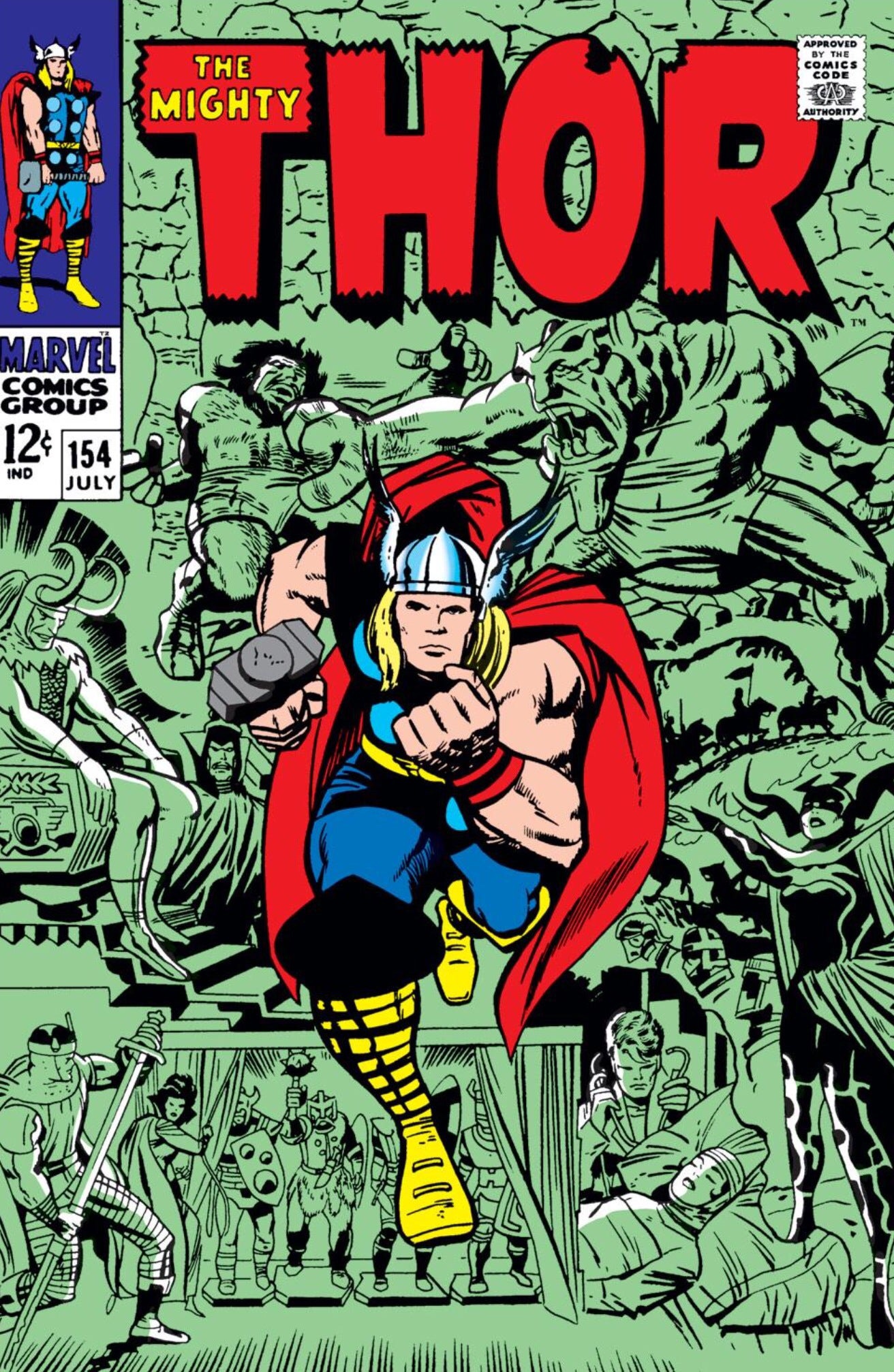 Thor #154 Cover by Jack Kirby and Vince Colletta