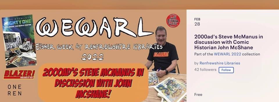 Steve MacManus - Will Eisner Week lineup at Renfrewshire Libraries