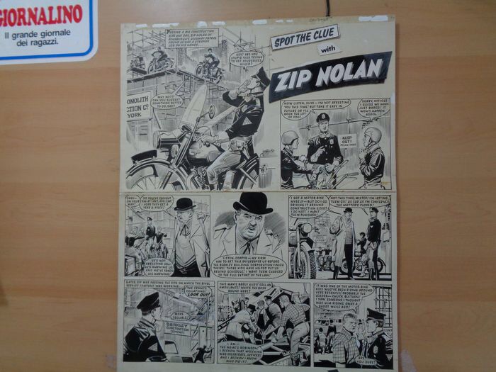 Spot the Clue with Zip Nolan, written by Jerry Siegel, art by Reg Bunn (Lion, 1963)