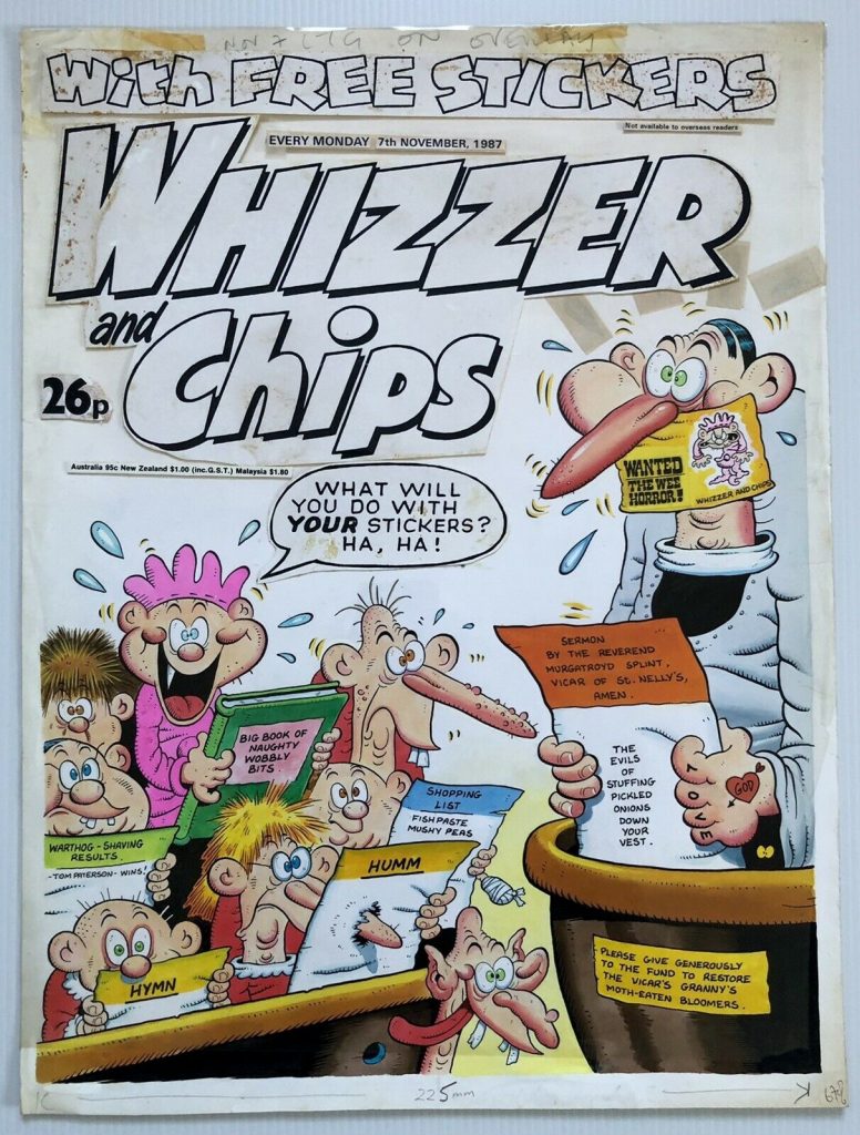 Whizzed and Chips art by Tom Paterson, cover dated 7th November 1987, featuring Sweeny Toddler