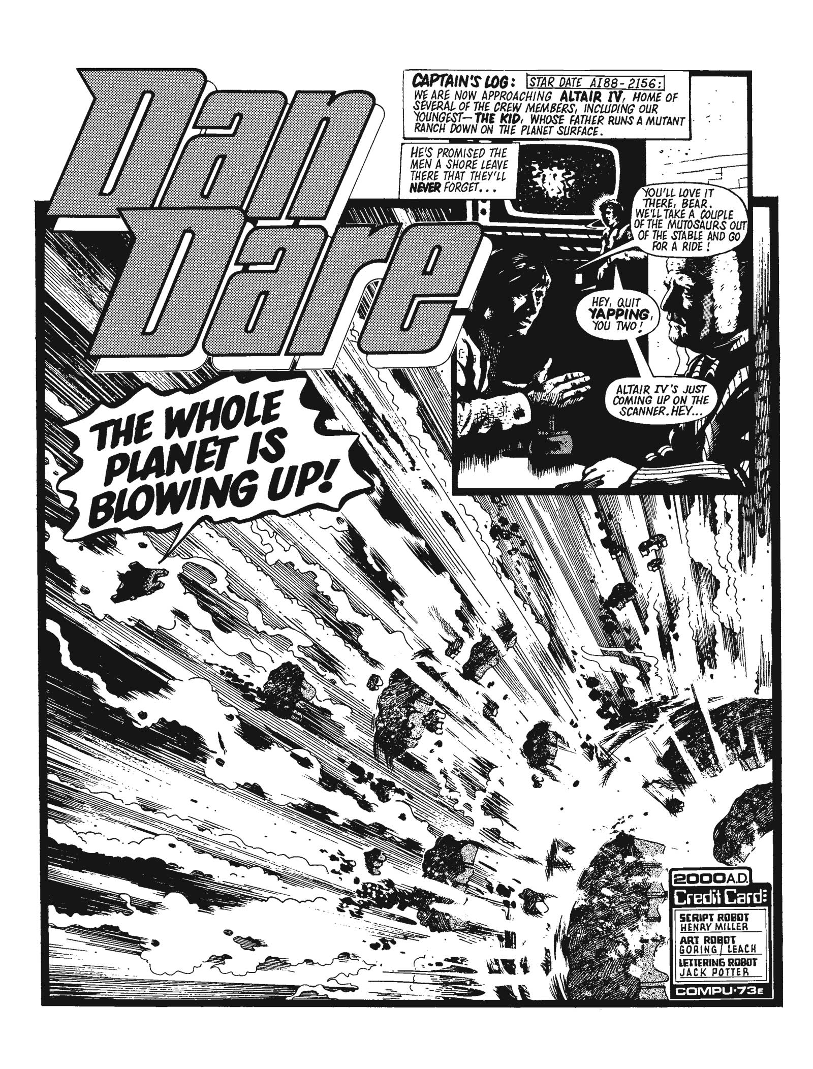 Dan Dare art for 2000AD, pencilled by Trevor Goring,  inked by Garry Leach