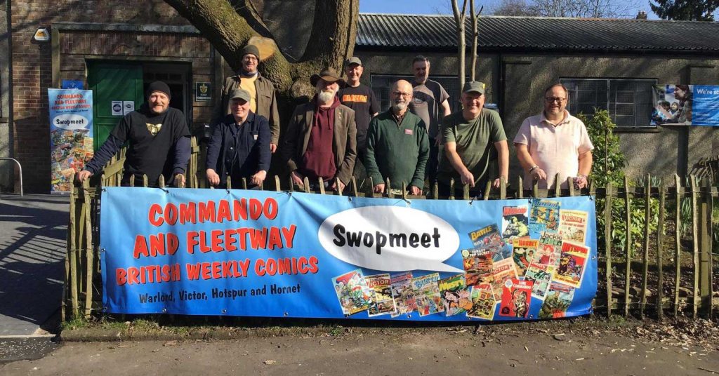 Organisers and guests  at Glasgow Swap Meet, outside the event